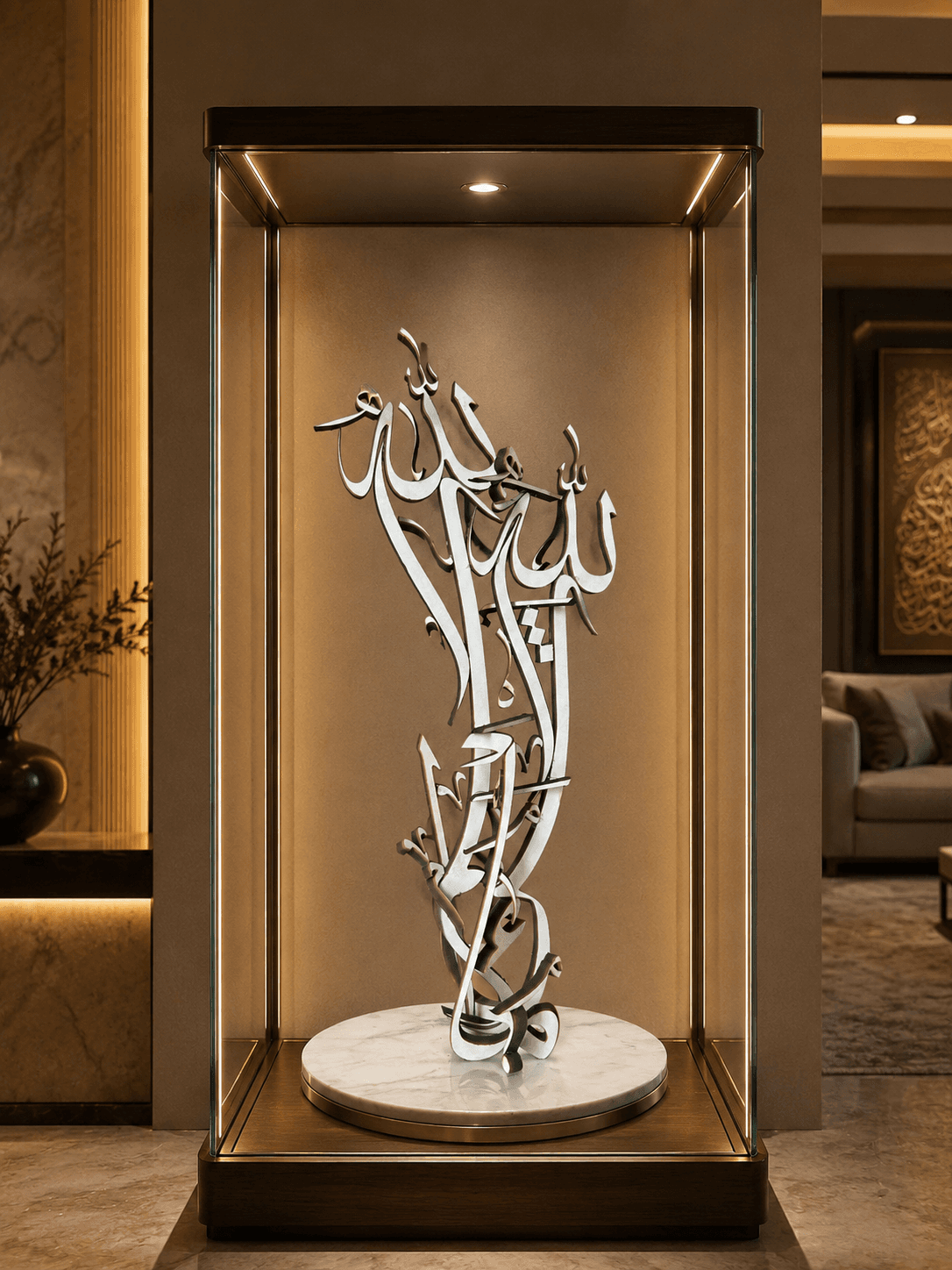 Glass Cabinet Calligraphy Sculpture by Lamasat